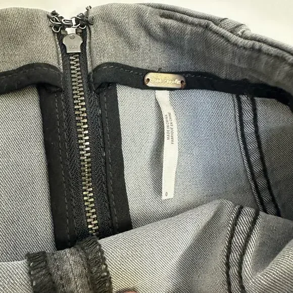 Free People Modern Femme Denim Skirt Light Grey Size 0 - Picture 2 of 9